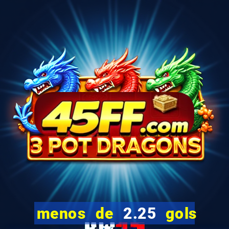 menos de 2.25 gols o que significa